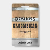 Rustikale Personalisiert Bachelor Party Ausweis (Rückseite)