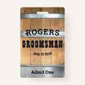 Rustikale Personalisiert Bachelor Party Ausweis (Vorderseite)
