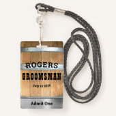 Rustikale Personalisiert Bachelor Party Ausweis (Rückseite mit Schlüsselband)