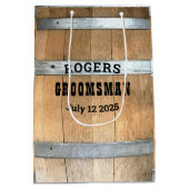 Rustikale Personalisiert Bachelor Party Mittlere Geschenktüte (Rückseite)