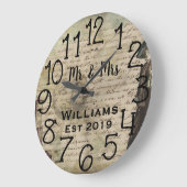 Rustikale Personalisierte Antike Vintage Custom Große Wanduhr (Winkel)