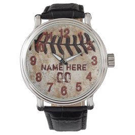 Rustikale Personalisierte Baseballuhren für Typ Armbanduhr