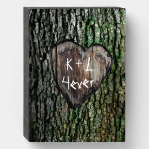 Rustikale Personalisierte Baumskulptur Herz 5. Jah Holzkisten Schild