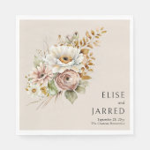 Rustikale Personalisierte Blütenbraun-neutrale Hoc Serviette (Vorderseite)