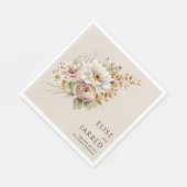 Rustikale Personalisierte Blütenbraun-neutrale Hoc Serviette (Ecke)