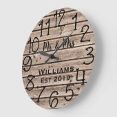 Rustikale personalisierte Brown-Holz-Gewohnheit Große Wanduhr (Winkel)