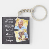 Rustikale Personalisierte Erinnerung 2 Foto Schlüsselanhänger (Rückseite)