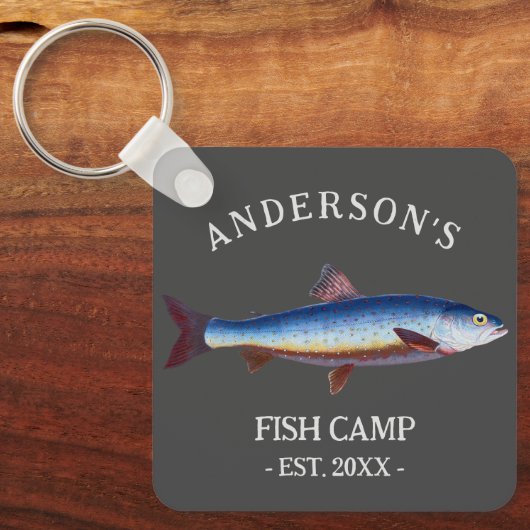 Rustikale Personalisierte Fischereikammer Schlüsselanhänger (Vorderseite)