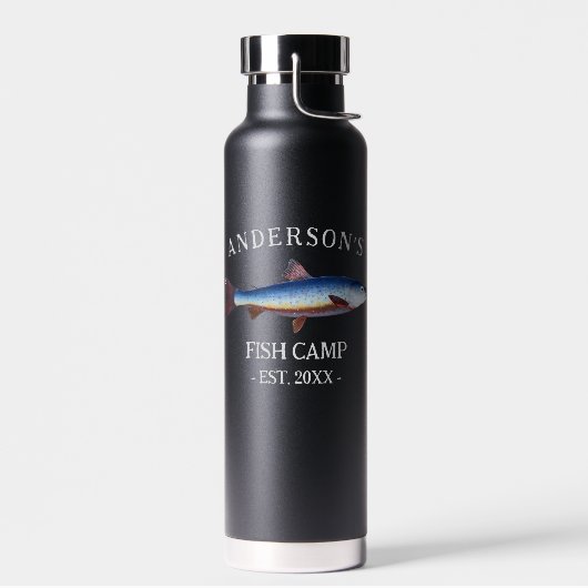 Rustikale Personalisierte Fischereikammer Trinkflasche (Links)