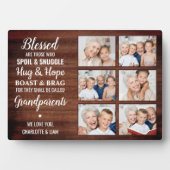 Rustikale Personalisierte Fotocollage Großeltern Fotoplatte (Vorderseite)