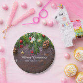 Rustikale Personalisierte Frohe Weihnachten Pappteller (Party)