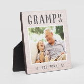 Rustikale Personalisierte Grampen Großvater Foto Fotoplatte (Vorderseite)