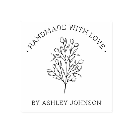 Rustikale Personalisierte Handarbeit mit Liebe Gummistempel (Prägung)