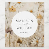 Rustikale Personalisierte Hochzeit mit Boho Weinetikett (Einzelnes Label)