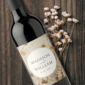 Rustikale Personalisierte Hochzeit mit Boho Weinetikett