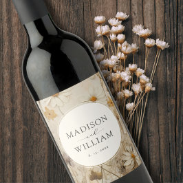 Rustikale Personalisierte Hochzeit mit Boho Weinetikett