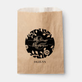 Rustikale Personalisierte Hochzeit mit schwarzer F Geschenktütchen (Vorderseite)