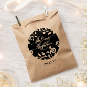 Rustikale Personalisierte Hochzeit mit schwarzer F Geschenktütchen (Ausgeschnitten)