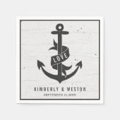 Rustikale Personalisierte Hochzeit Napkins Serviette (Vorderseite)