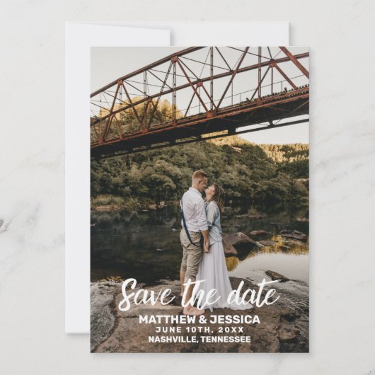 Rustikale Personalisierte Hochzeit rettet das Datu Save The Date (Vorderseite)