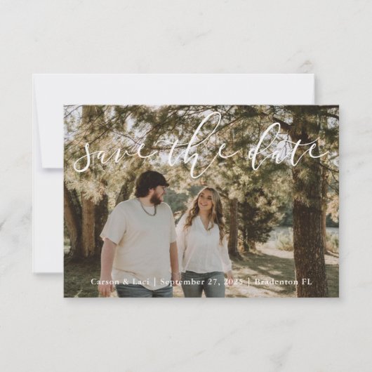 "Rustikale Personalisierte Hochzeit speichern Sie Save The Date (Vorderseite)