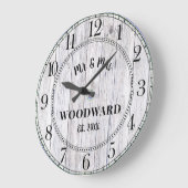 Rustikale Personalisierte Hochzeiten Große Wanduhr (Winkel)