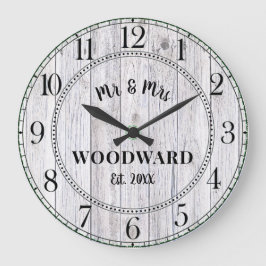 Rustikale Personalisierte Hochzeiten Große Wanduhr