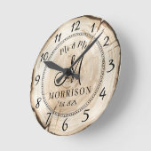 Rustikale Personalisierte Hochzeiten Runde Wanduhr (Winkel)