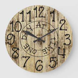 Rustikale personalisierte Holz Uhr - einen Tag nac