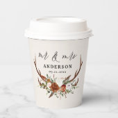 rustikale personalisierte Jungfrau  Pappbecher (Vorderseite)