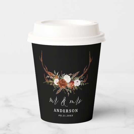 rustikale personalisierte Jungfrau Pappbecher (Vorderseite)