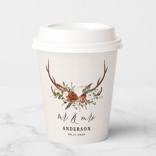 rustikale personalisierte Jungfrau Pappbecher (Vorderseite)