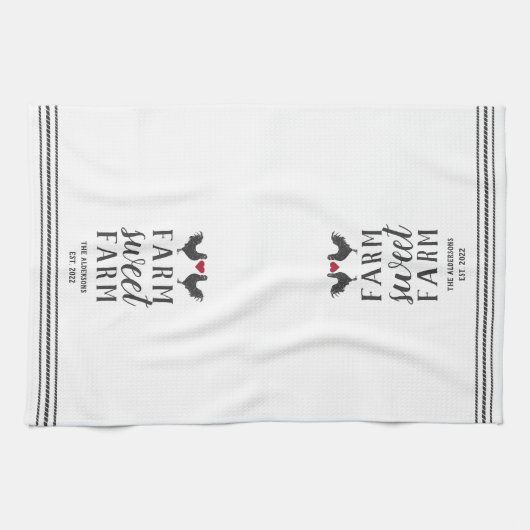 Rustikale Personalisierte landwirtschaftliche Zuck Geschirrtuch (Horizontal)