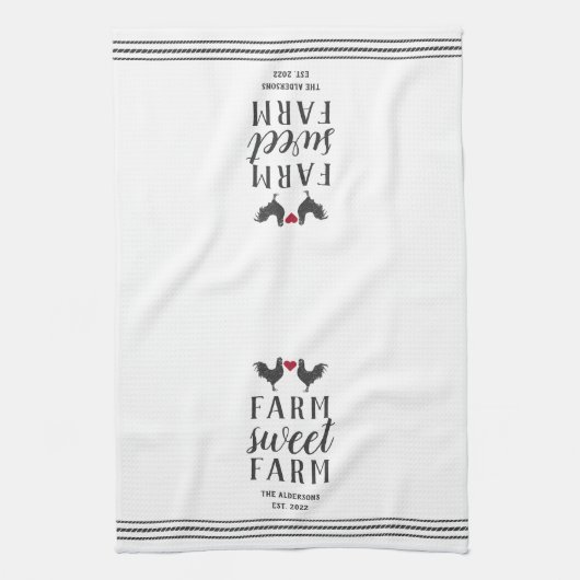 Rustikale Personalisierte landwirtschaftliche Zuck Geschirrtuch (Vertikal)