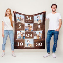 Rustikale Personalisierte Monogramm-Paare FotoColl