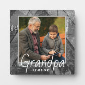 Rustikale Personalisierte Opa Plaque Fotoplatte (Vorderseite)