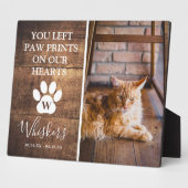 Rustikale Personalisierte Paw Print Cat in Love Me Fotoplatte (Seite)