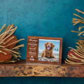 Rustikale Personalisierte Paw Print Pet Memorial Fotoplatte (Seite)
