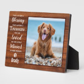 Rustikale Personalisierte Paw Print Pet Memorial Fotoplatte (Seite)