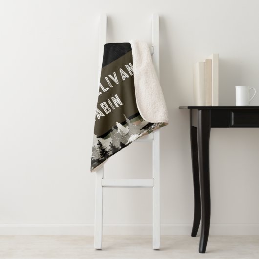 Rustikale Personalisierte Waldhütte Grizzly Bär Sherpadecke (Beispiel)