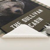 Rustikale Personalisierte Waldhütte Grizzly Bär Sherpadecke (3/4)