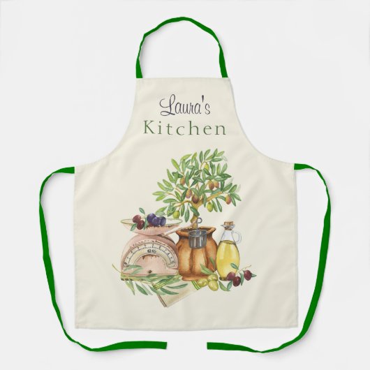 Rustikale Personalisierte Wasserfarbe Schürze (Vorderseite)