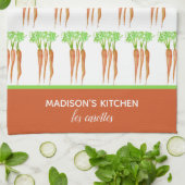 Rustikale Personalisierte Wasserfarbkarotten Geschirrtuch (Gefaltet)