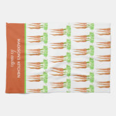 Rustikale Personalisierte Wasserfarbkarotten Geschirrtuch (Horizontal)