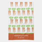 Rustikale Personalisierte Wasserfarbkarotten Geschirrtuch (Vertikal)