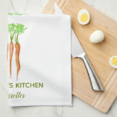 Rustikale Personalisierte Wasserfarbkarotten Geschirrtuch (Viertel Falte)