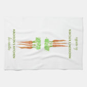 Rustikale Personalisierte Wasserfarbkarotten Geschirrtuch (Horizontal)