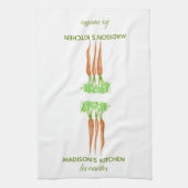 Rustikale Personalisierte Wasserfarbkarotten Geschirrtuch (Vertikal)