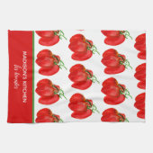 Rustikale Personalisierte Wasserfarbtomaten Geschirrtuch (Horizontal)