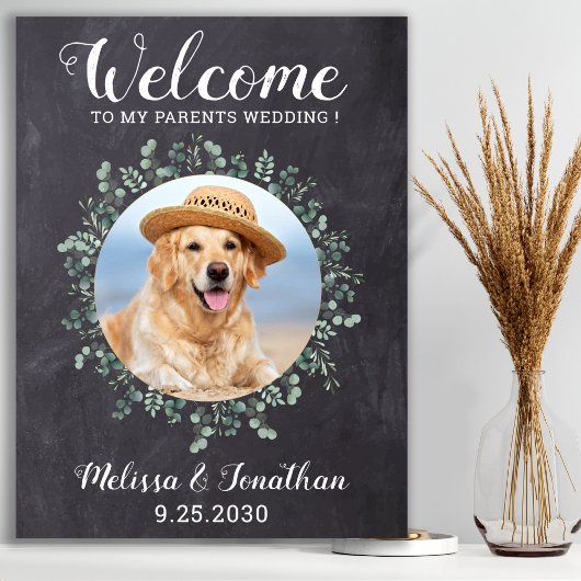 Rustikale Pet Wedding Personalisiert Hunde Foto Poster